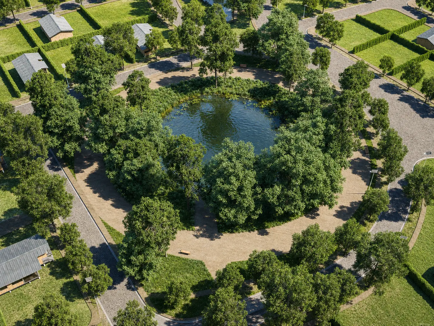 Laguna artificial del proyecto